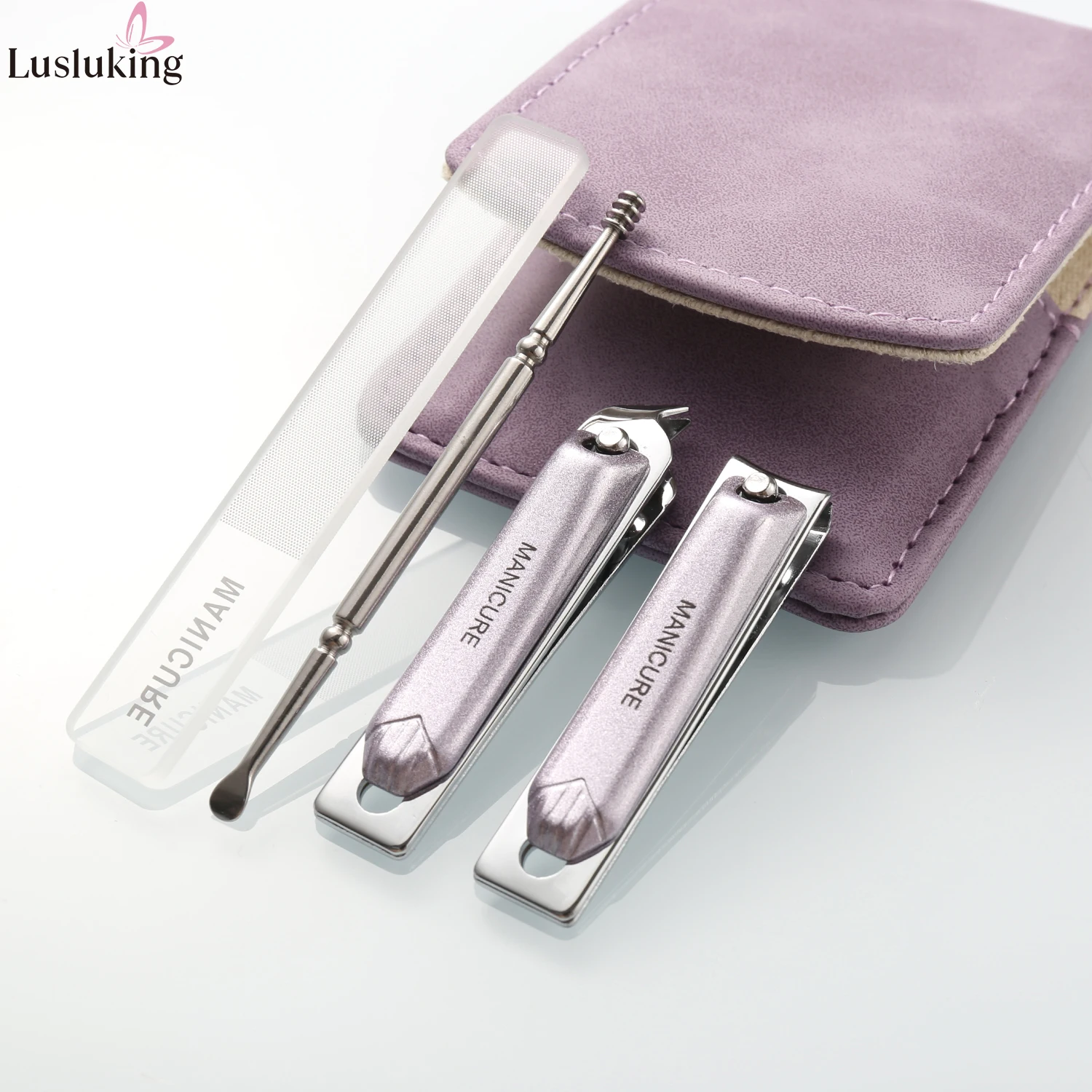 4PCS Stainless Steel Manicure  - огляд і ціна Mens Grooming Kit Case