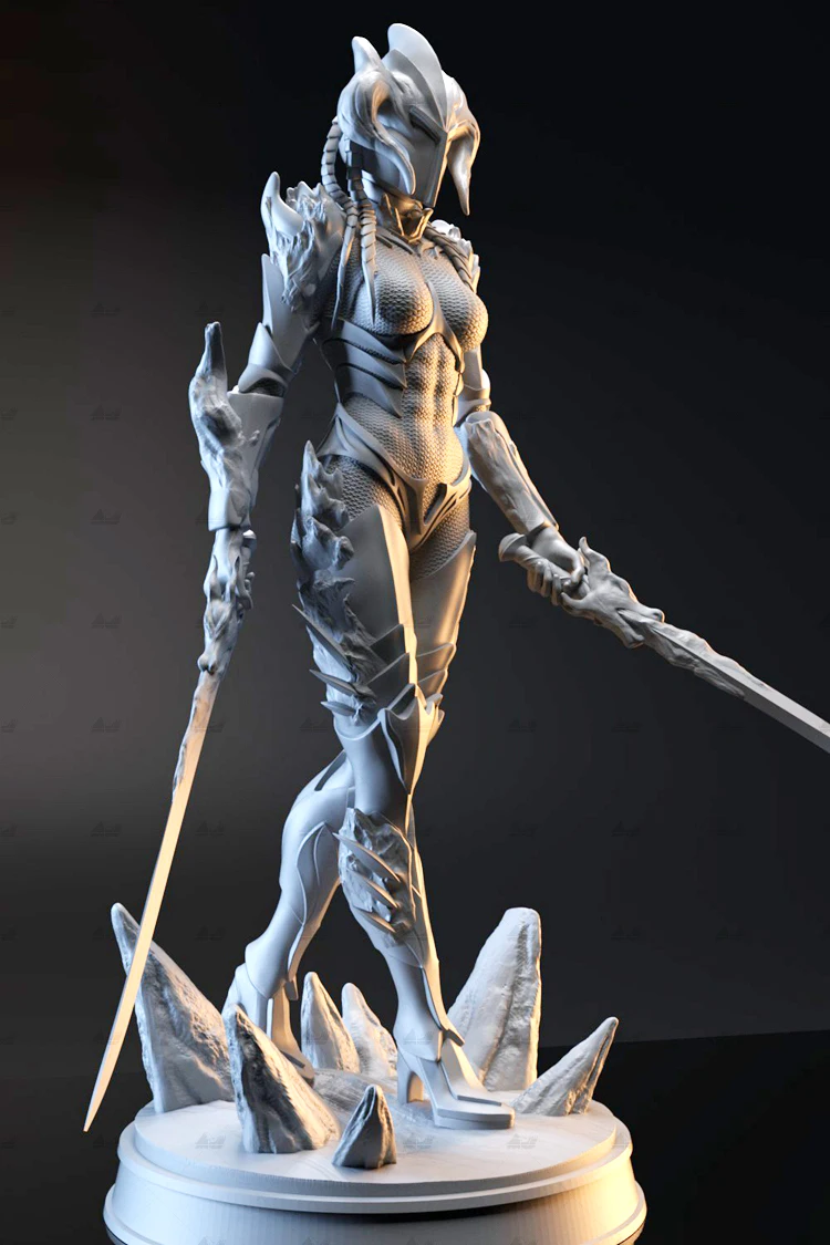 1/24 75mm 1/18 100mm Resin Model Kits Cowhead Female Warrior Unpainted No Color RW-901