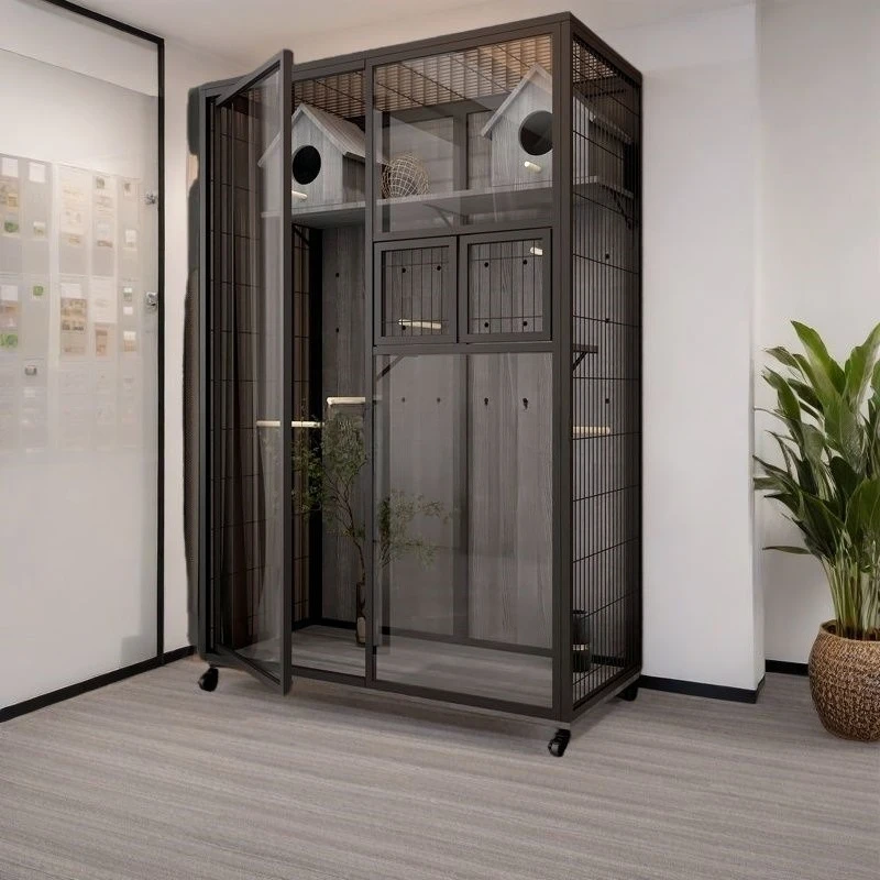 Bird cage, parrot cage, tiger skin, Xuanfeng myna, large extra large luxury villa, transparent breeding