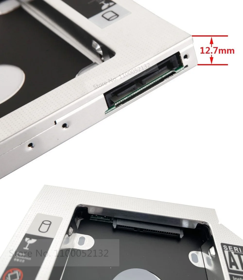 12.7mm 2nd Hard Drive HDD SSD Optical bay Caddy Frame for Asus K53S K53SV R501V K53SD K40 K42 K43 K50 K51 K52 k53e K42F K52F