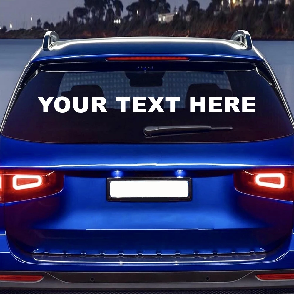 DIY AD Custom Text Sticker Car Window Door Decal Decoration France English Chinese Japanese Character Hebrew WEBSITE Name Logo