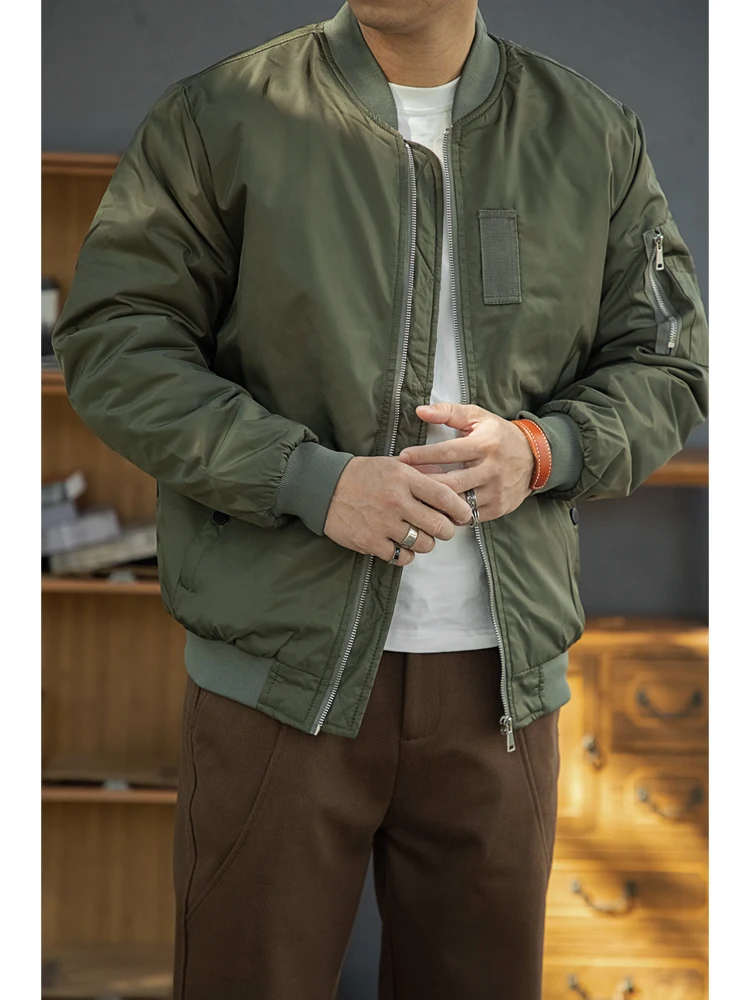 Thiened coton pilote Jaet MA Baseball Sle coupe-vent chaud manteau jeunesse vêtements de travail Utili ket longue fermeture à glissière Sve