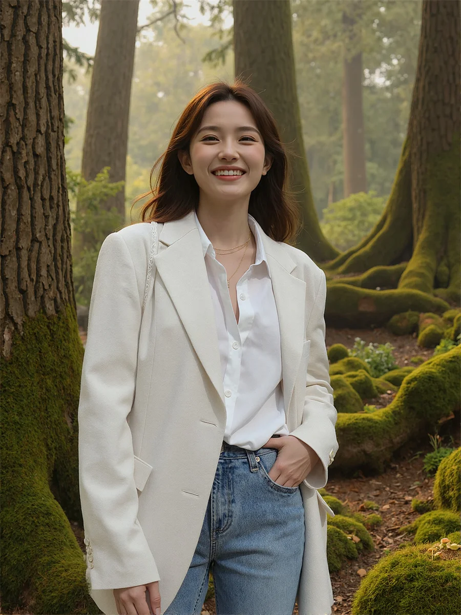 Blazer Damesjassen Zwart Wit Zak Chic Trendy Tops Formeel Zakelijk Revers Jassen Los Uitloper Ol Woon-werkverkeer Ontwerp Plus