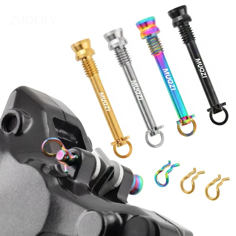 1/2pcs Titanium Disc Brake Caliper Bolts Lightweight M4 Mounting Screws with Clip for Road/MTB Brake Pads Fixed Thread view 2