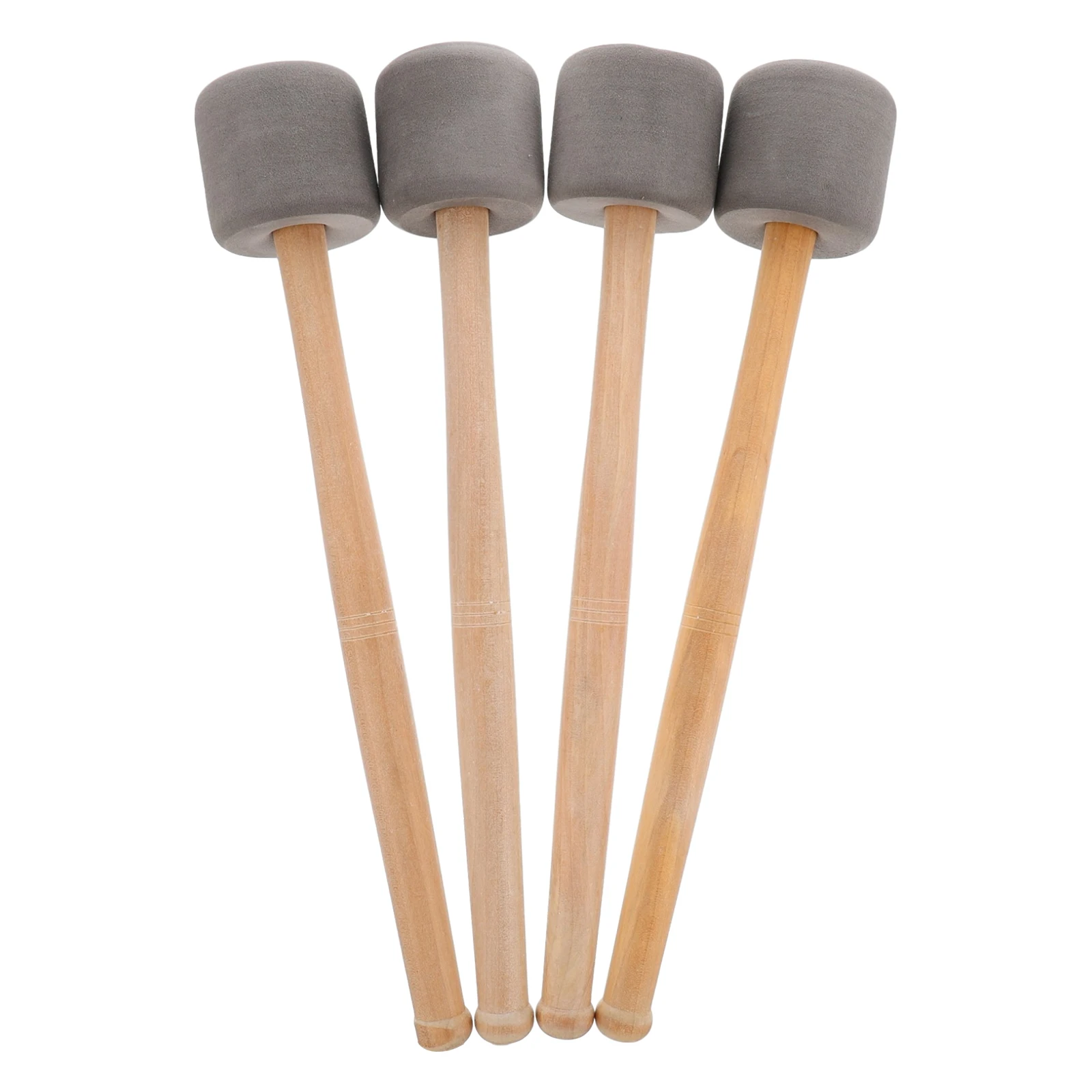 

4pcs Big Drum Hammer Wood Handle Drumstick Foamed For Bass Percussion Instrument Accessories Sturdy Replacement Mallet Stick