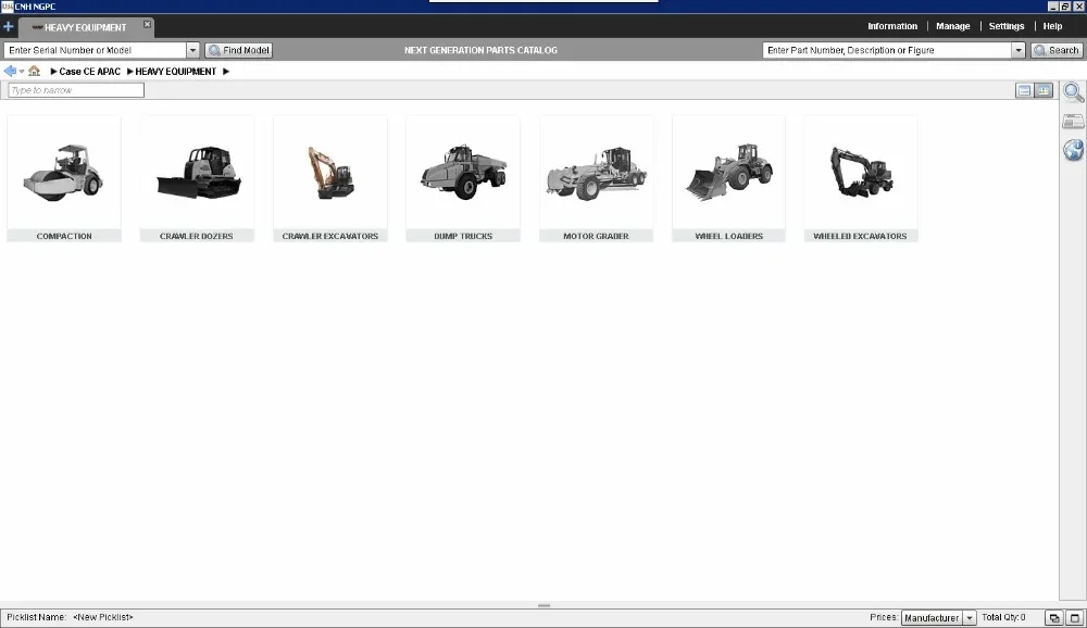  Case Construction APAC - Middle East Africa 2019 Parts Catalog