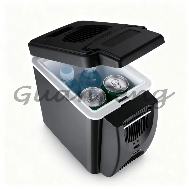 6L 8L Mini Car Refrigerator Semiconductor Cooling, 12V/24V/220V Hot Cold Box Portable Freezer for Family and Vehicle Use