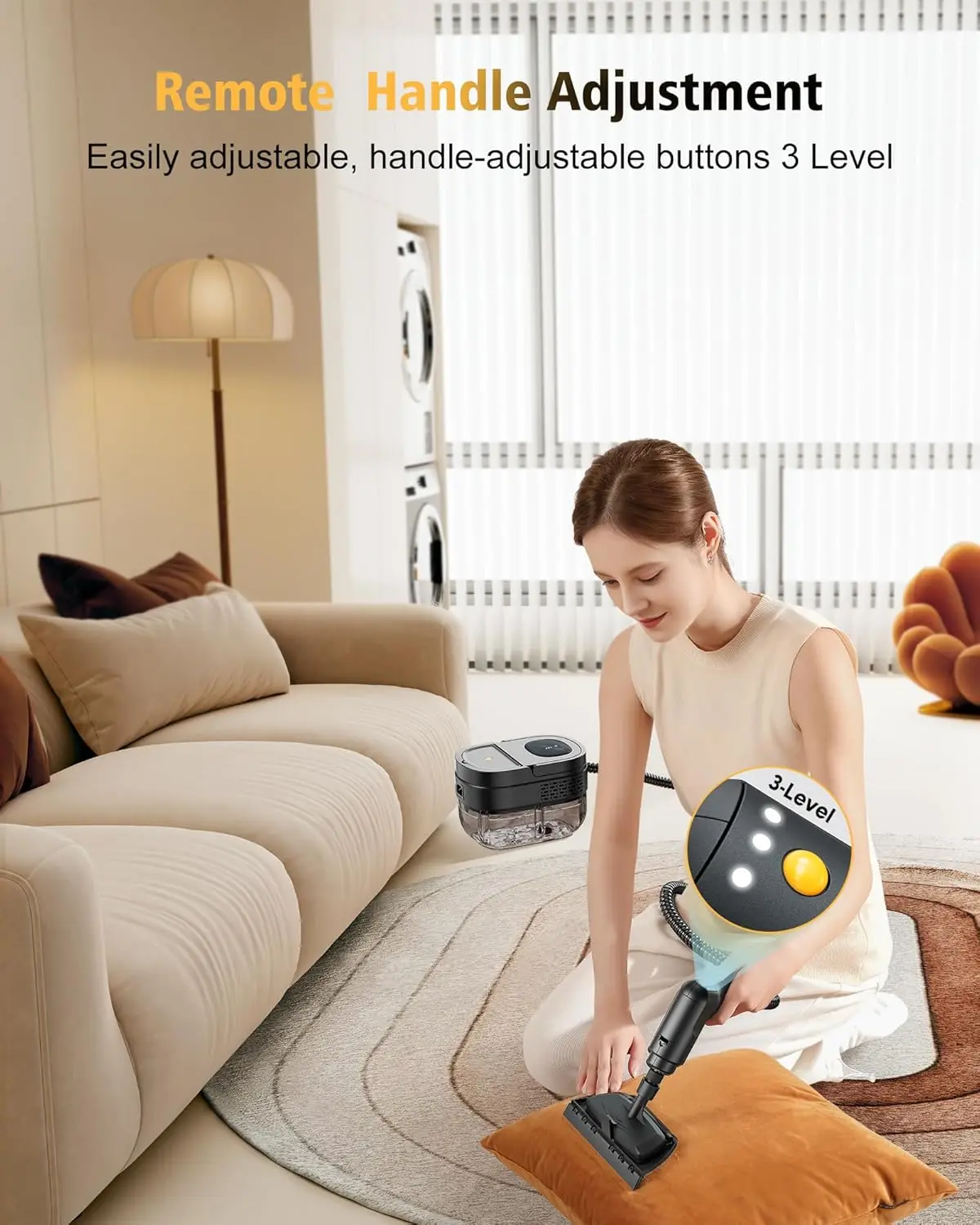 Handheld Steam Cleaner 1600ML 2500W Portable for Car Home Kitchen Camping