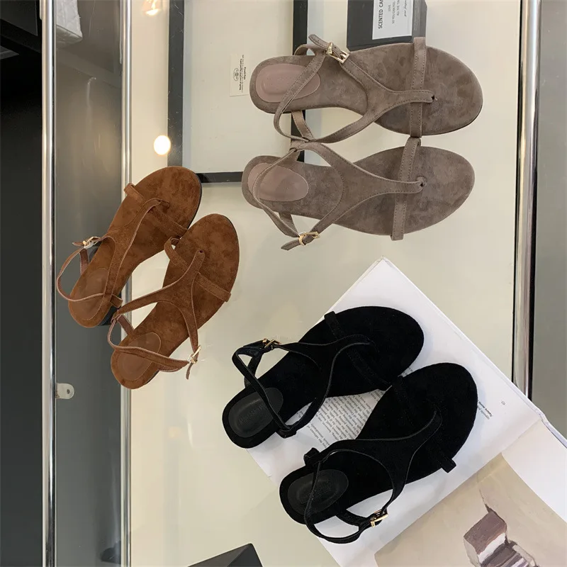 Sandalias de plataforma para mujer, zapatos femeninos a la moda, chanclas combinables con plataforma cruzada de lujo para niñas, sandalias correctoras planas para exteriores, 2024