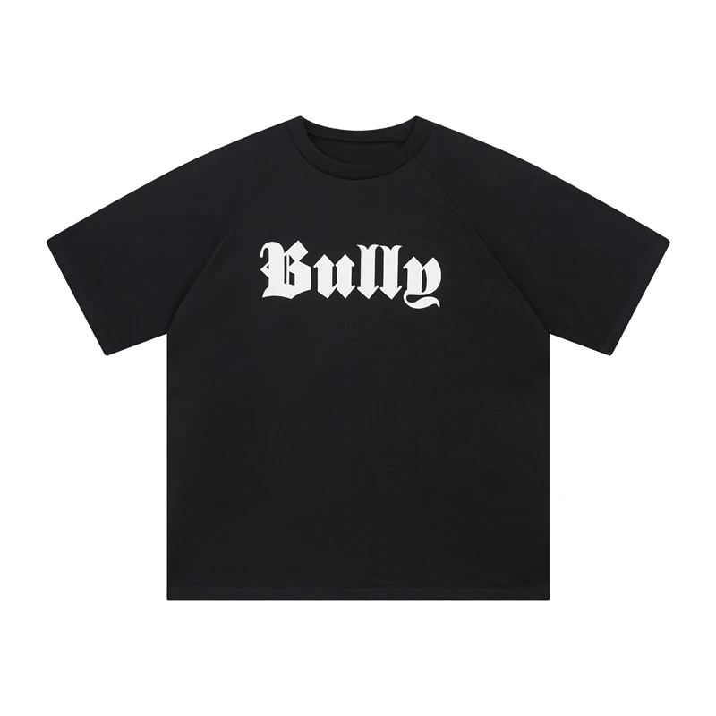 Street Brand Kanye West Short Sleeve BULLY T-shirt Summer New Loose Simple Letter Print Casual Tops Unisex Pure Cotton Tees