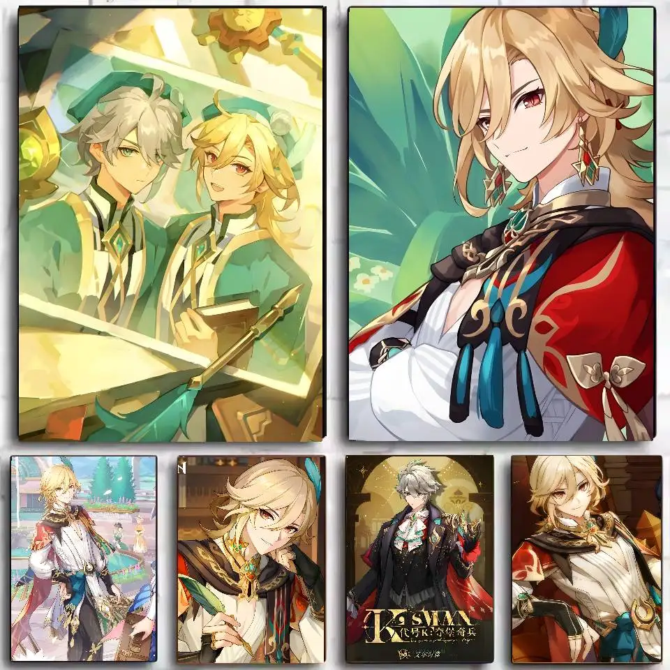 جينشين إمباكت كافيه الهيثم ملصق ذاتي اللصق فني مقاوم للماء ورقة ملصق مقهى بار غرفة النوم جدار ديكور