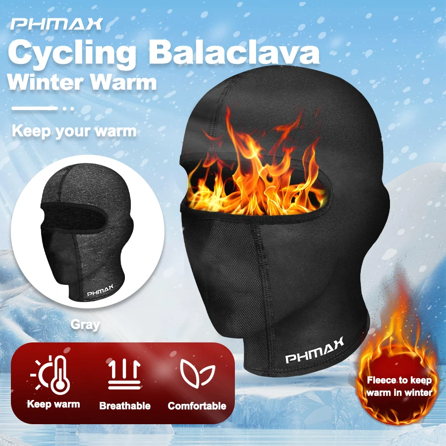 PHMAX Winter Warm Cycling Balaclava Hat Helmet Lining Hiking Ski Motorcycle TMB Mountain Bike Hat