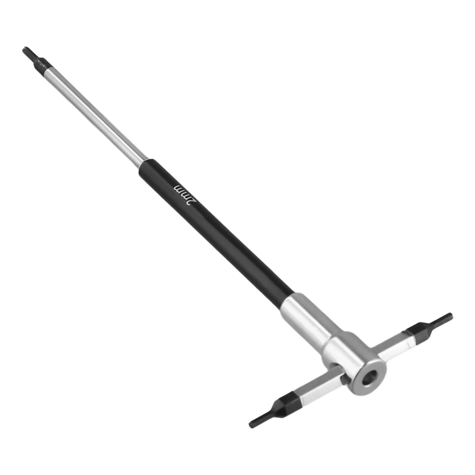 

Инструмент для обслуживания велосипедов с Т-образной рукояткой, черный, серебристый, регулируемый ключ, прочный и износостойкий.