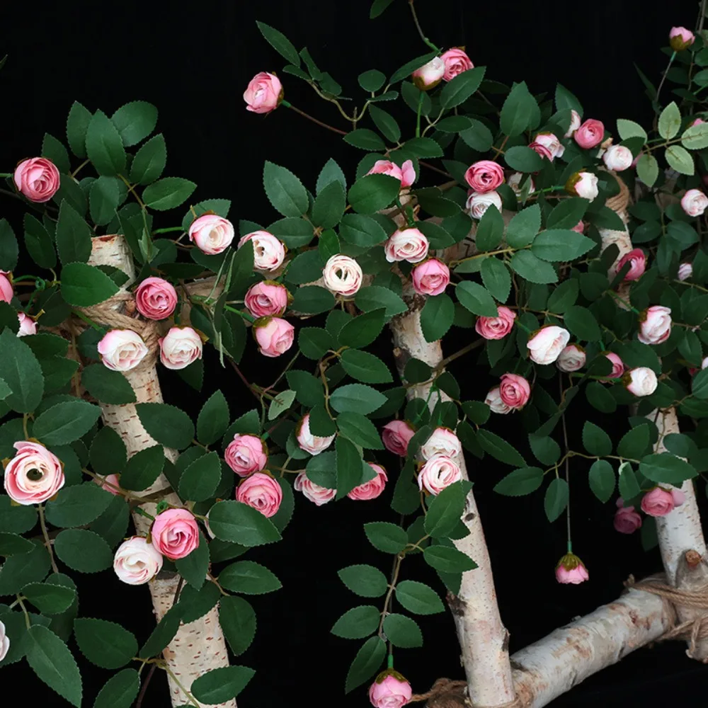 

1.75M Artificial Plants Silk Rose 54 Flower Head Green Leaves Hanging Wall Home Garden Decoration Supplies