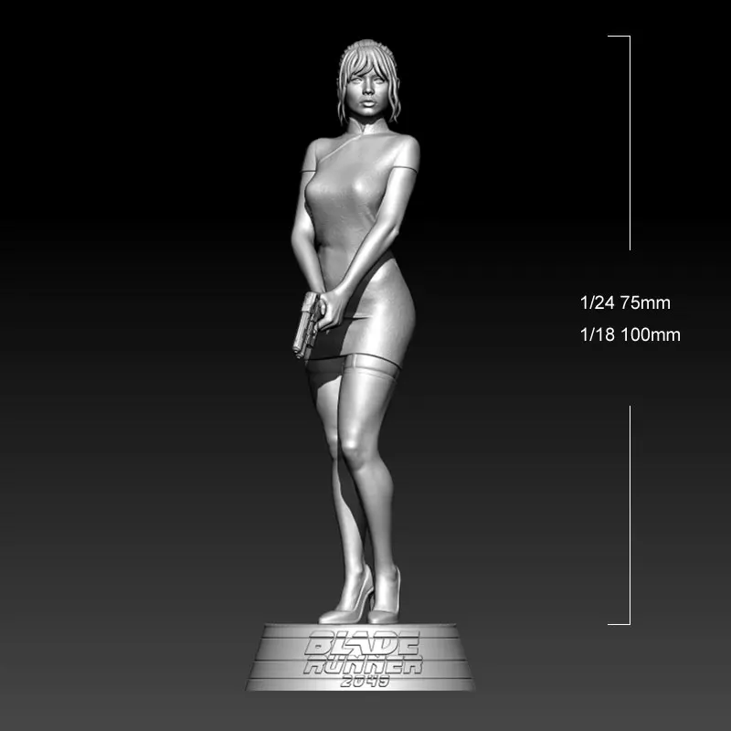 1/24  75mm 1/18  Resin Model Kit Female Killer Figure Unpainted Painted  1/24 Resin 1449