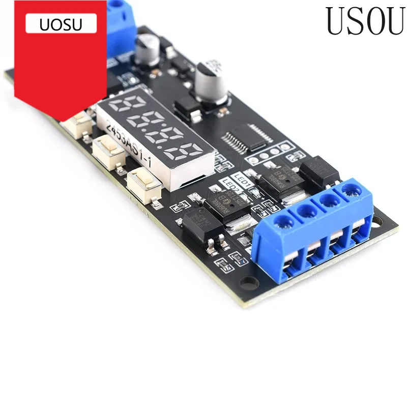 Dual-Channel High-Power Delay Timer Module MOSFET Timing Cycle Switch Control Board 12V 24V Trigger Relay DIY
