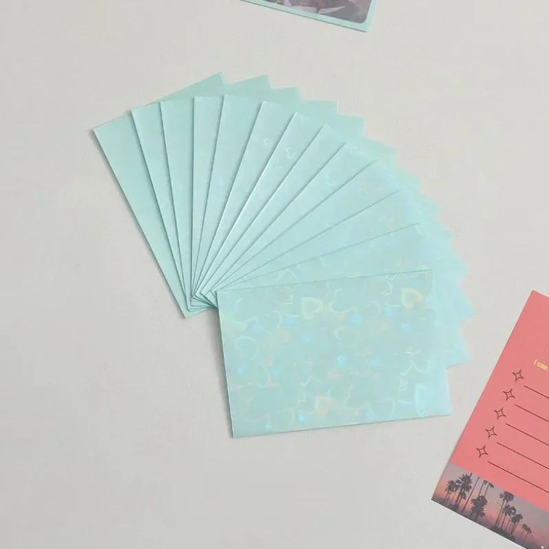 50pcs Set 3 Inch Heart Shaped Bling Photocard Holder Case Protective Films Display Stand Organizer Storage Bag for Photo Cards