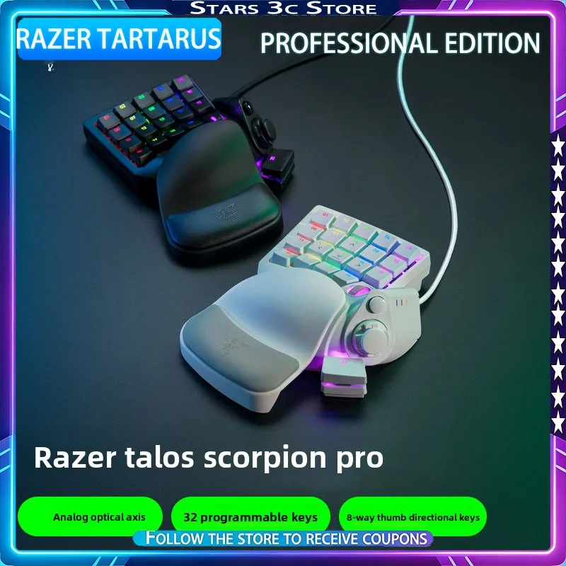 Razer Tartarus Professional Edition Keyboard with Removable Ergonomic Wrist Brace Customize Key Sensitivity Game Keyboard