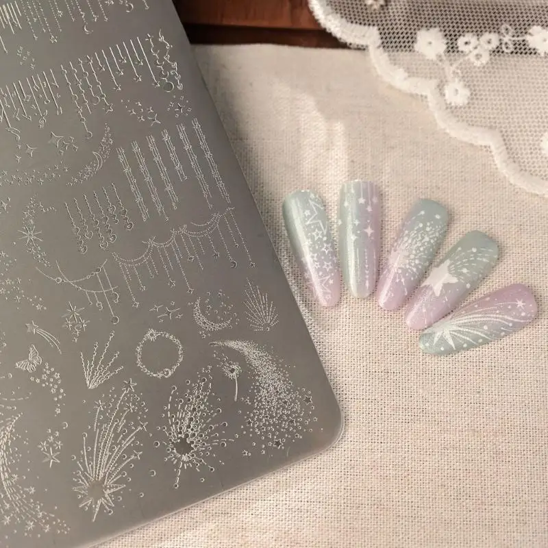 A52E Multifunctional Stainless Steel Plate Tulips Themed Manicure Stamping Plate Perfect for Home and Salon Manicure Use