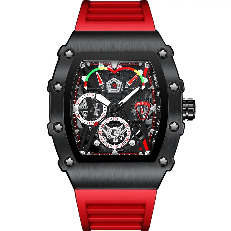 New Brand Watch Sports Fashion Waterproof Quartz Watch Luminous Barrel-Shaped Silicone Men's Watch