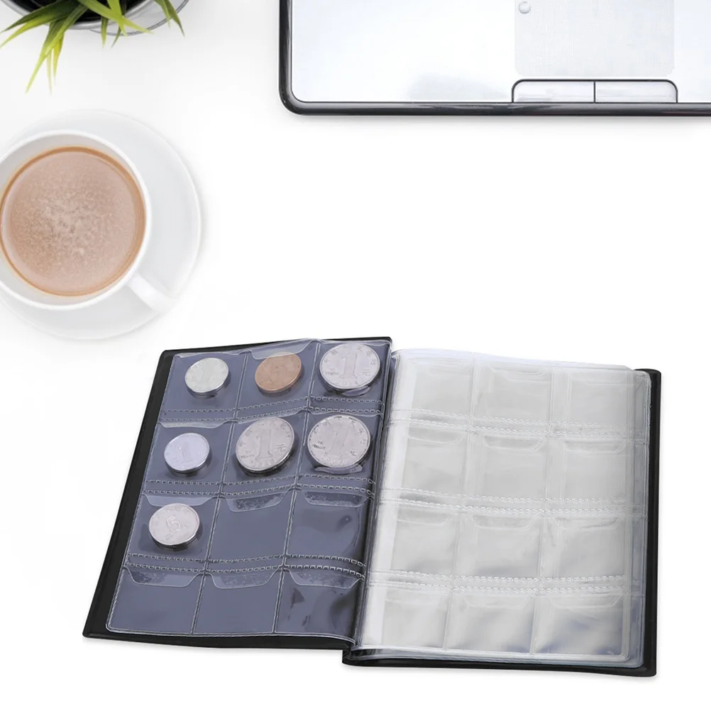 2Pcs Multi-grids Coin Collection Album Delicate Coin Protection Holder Coin Stock Gift Multi-grids Coin Book