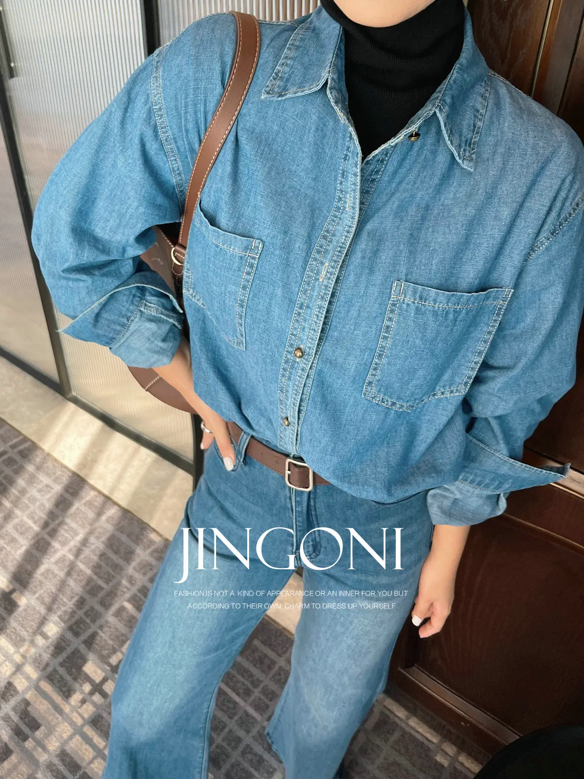 Denim Shirts Blouses Topw Y2K Women Clothing 2024 Woman Autumn Trend Long Sleeve Korean Fashion Style Vintage Elegant New