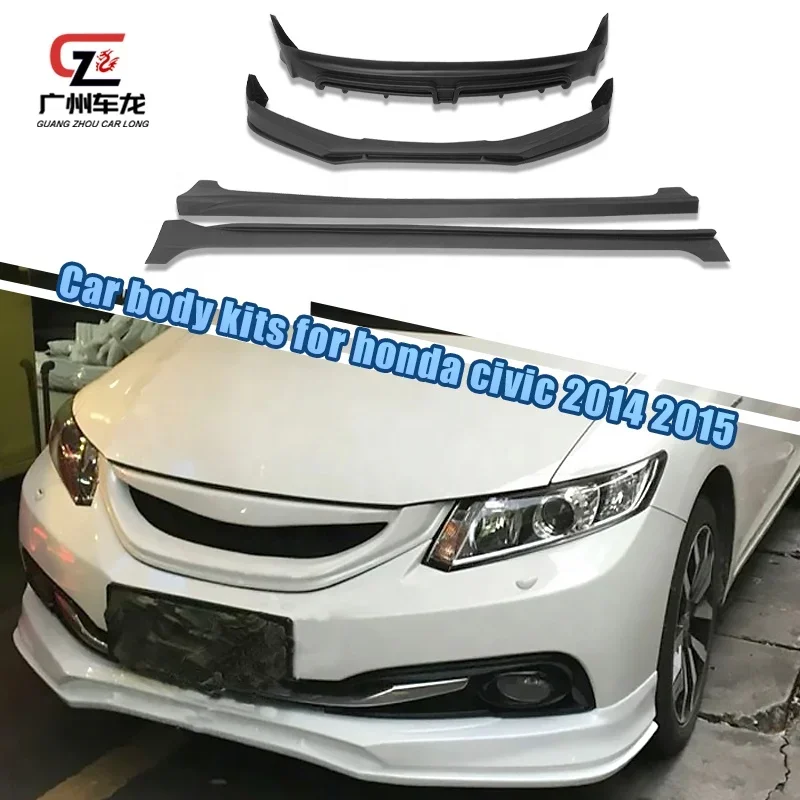 Car Body Kits for Honda Civic 2014 2015 Front Lip Side Skirts Rear Diffuser Lip With Brake Light Exterior Parts Covering Systems