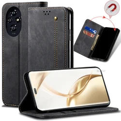 Luxury Leather Flip Wallet Case For HONOR 200 Card Slot Stand Magnetic Phone Cover House For HUAWEI HONOR200 Bag