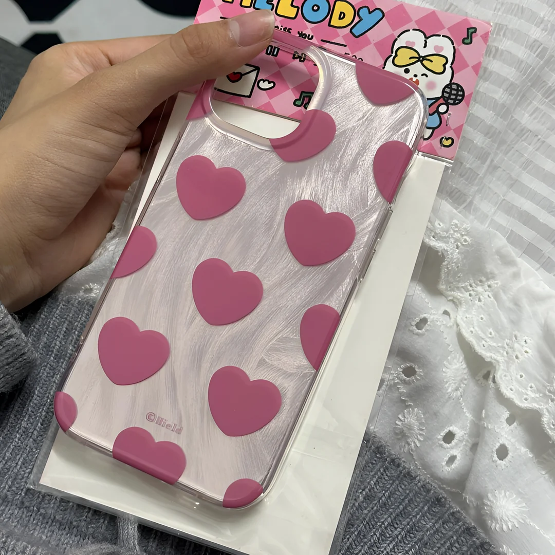 for IPHONE 15 case 14 13 12 11 PRO MAX 7 8 PLUS X XR XS MAX Simple full screen laser love soft edge anti-drop and shock-proof