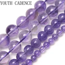 AAA Quality Natural Stone Lavender Purple Amethyst Crystals Round Loose Spacer Beads 15