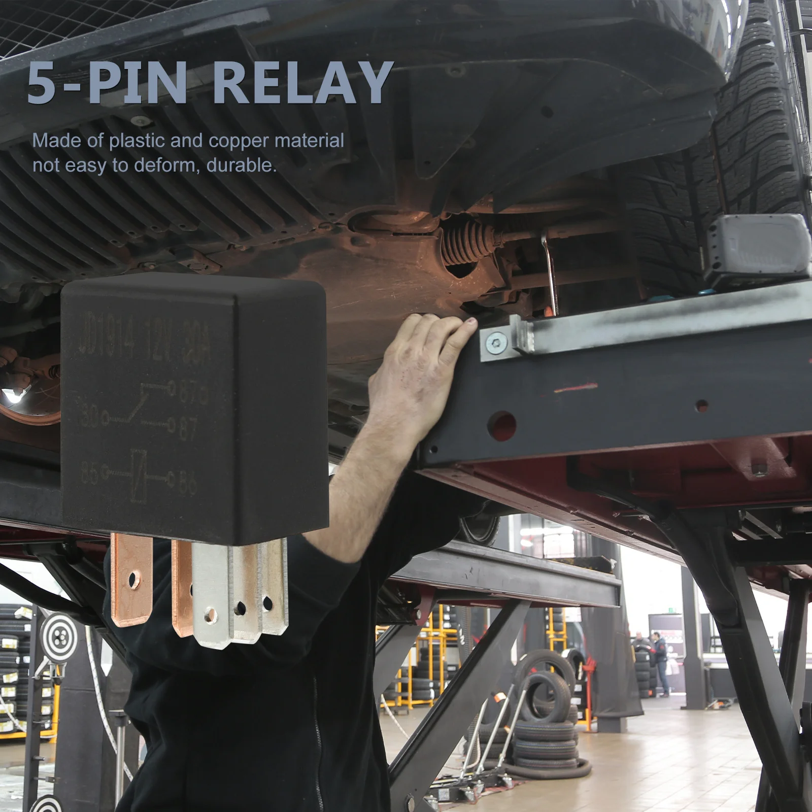 

Vehicle Relay 12V 30A 5 Pin Automotive Grade Relay Strong Structure Resistant to Shocks and Deformation for Car Use
