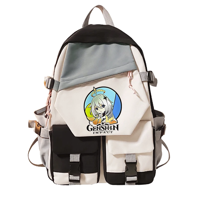 Genshin Impact Anime Cosplay Zaino da scuola per studenti unisex Zaino per cartoni animati Zaino da viaggio per laptop Borse moda all'aperto