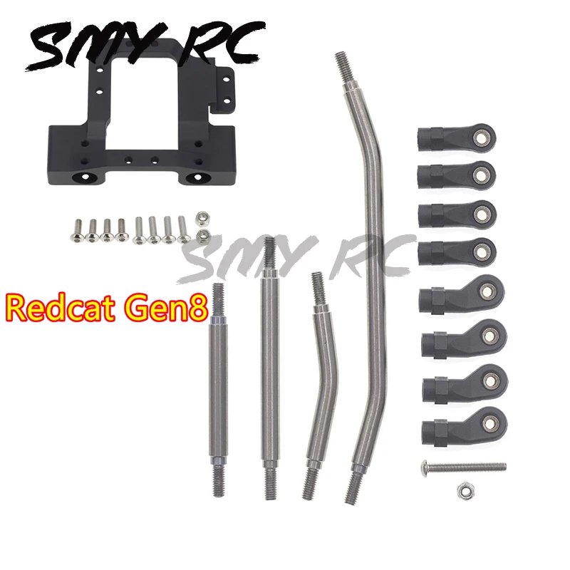 

For 1/10 RC Rock Crawler Car Redcat Gen8 Metal Front Bumper Mount Servo Stand Steering Rod catRC