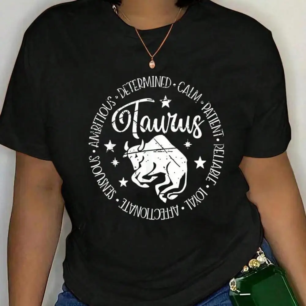 100_ Cotton Vintage Taurus Horoscope Calm Birthday Zodiac Sign Astrology T-Shirt Men s Women s Soft Breathable Tee Classic Fashion Summer Tops Pr