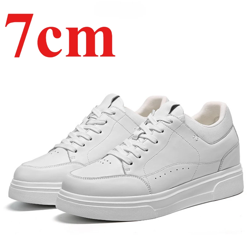 

Белые мужские туфли-лифты, модные повседневные спортивные туфли 7 см, легкие удобные невидимые туфли, увеличивающие рост