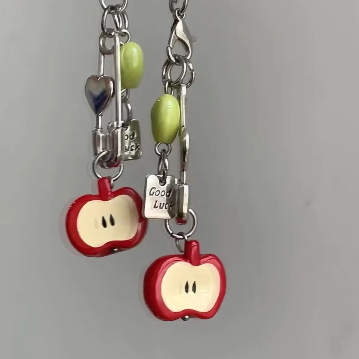 

3D подвеска для телефона в виде фруктов, Милый Kawaii Y2K, любовь ручной работы, бисер, Ins, корейский брелок, чехлы для iPhone 13, школьный портфель, CCD-камера