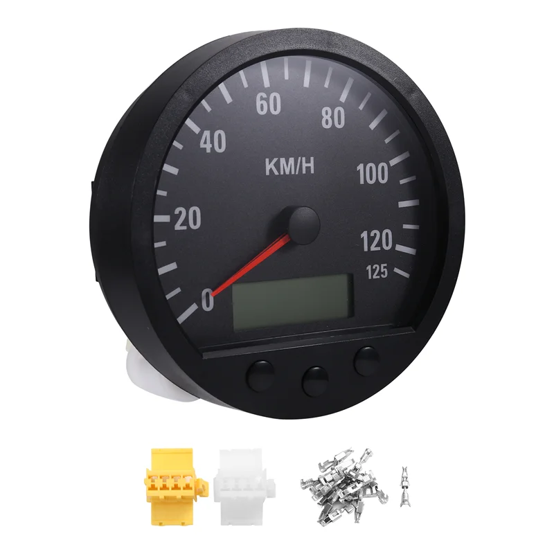 عداد السرعة الشاحنة العالمي بقطر 140 مم، عداد المسافات 0-125 كم/ساعة يتميز بإضاءة خلفية 9-36 فولت - أحدث إصدار #2