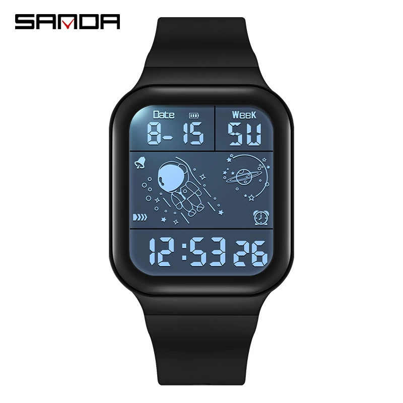 

SANDA Original Digital Watch for Man Luxury LED Light 12/24 Hours Clock Waterproof Sports Men's Wristwatch Stopwatch Chronograph