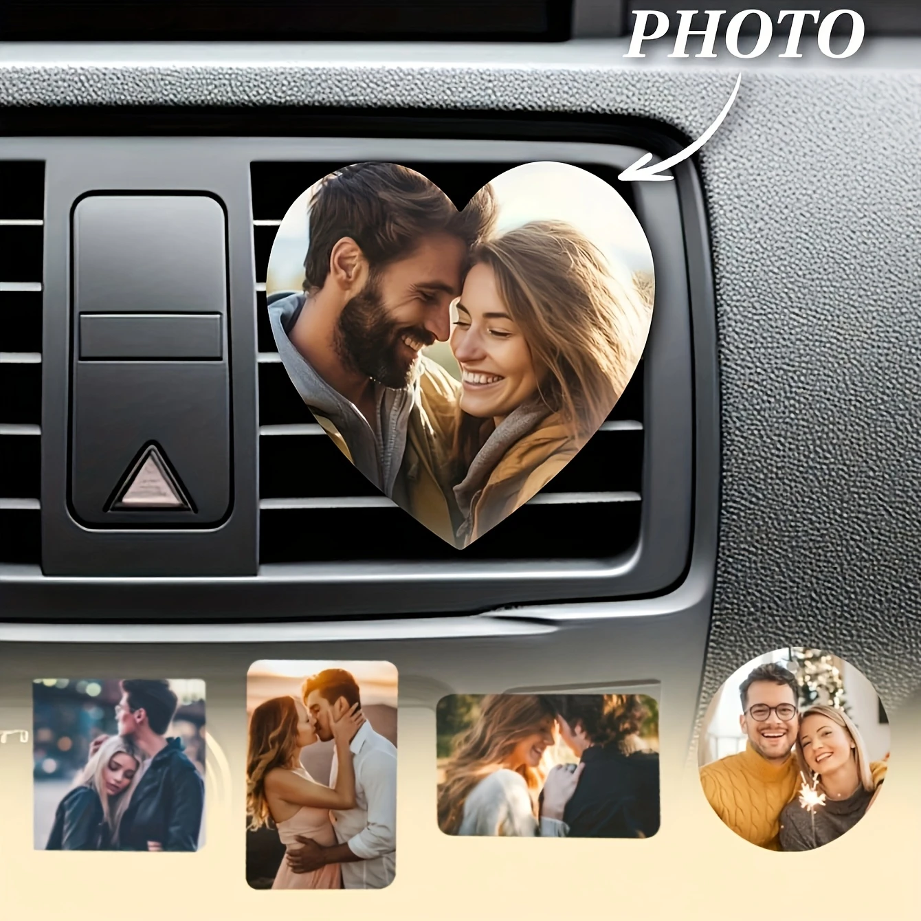 Custom‑Print Photo Car Ventilation Clip, Personalized Picture Car Interior Decoration Accessory, Perfect for Birthday, Christmas