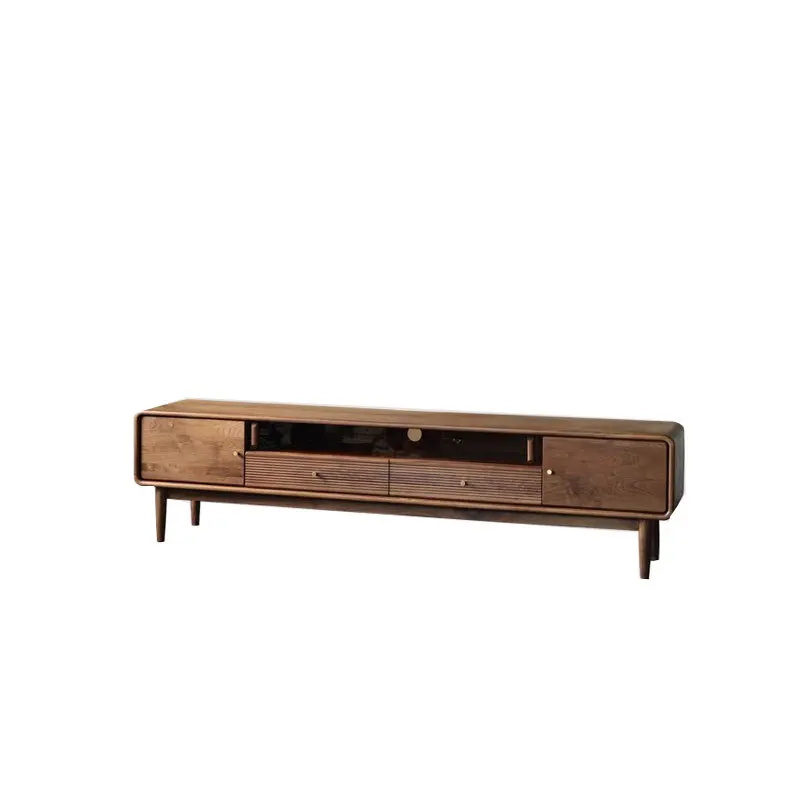 

North American black walnut solid wood TV cabinet, Nordic simple cherry wood living room locker