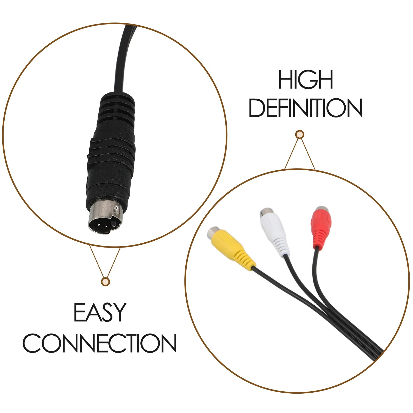 

2 Pcs Video Adapter Cable Replacement Conversion Cords Wires for Audio Plastic Videos