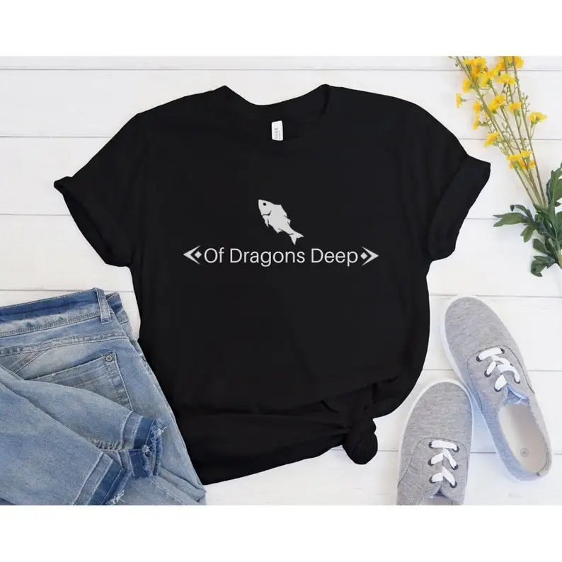 FFXIV Fisher T-Shirt Final Fantasy XIV Fisher Title Of Dragons Deep Title Achievement Shirt for Gamer Unisex Tee