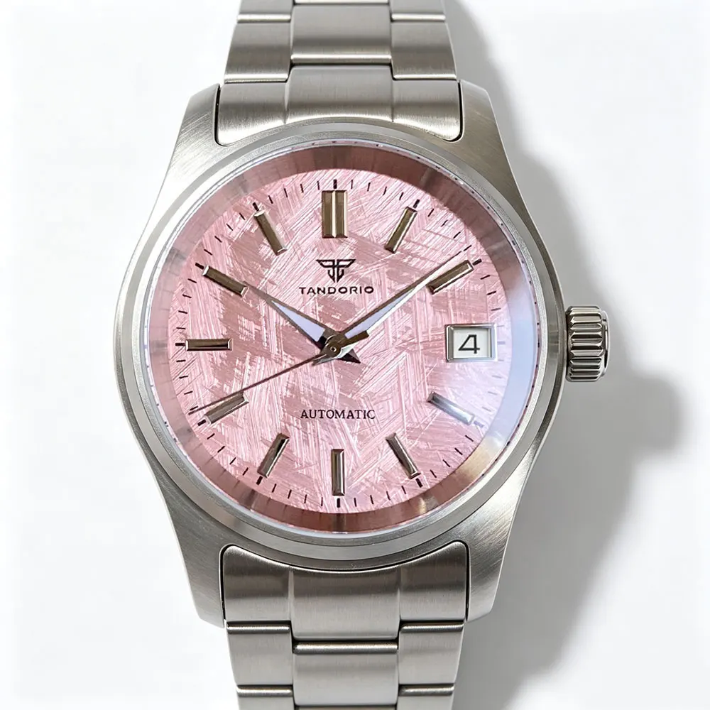 Tandorio New 36mm Mechanical Men Wristwatch Green/Pink/Purple/Black Texture Face MIYOTA 8215 Movement Small Pilot Men Watch