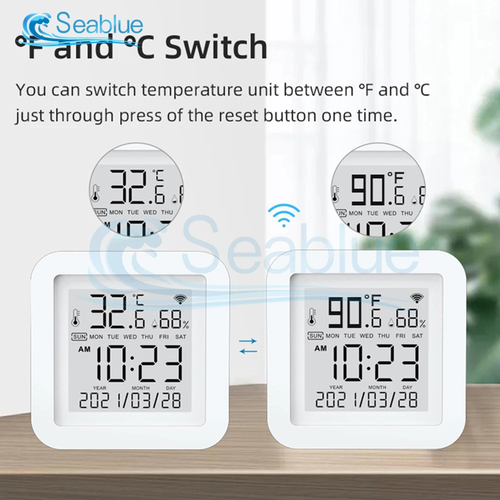 Tuya WIFI Temperature Humidity Sensor for Smart Life Google Home  Thermometer Hygrometer Support Alexa Google Assistant