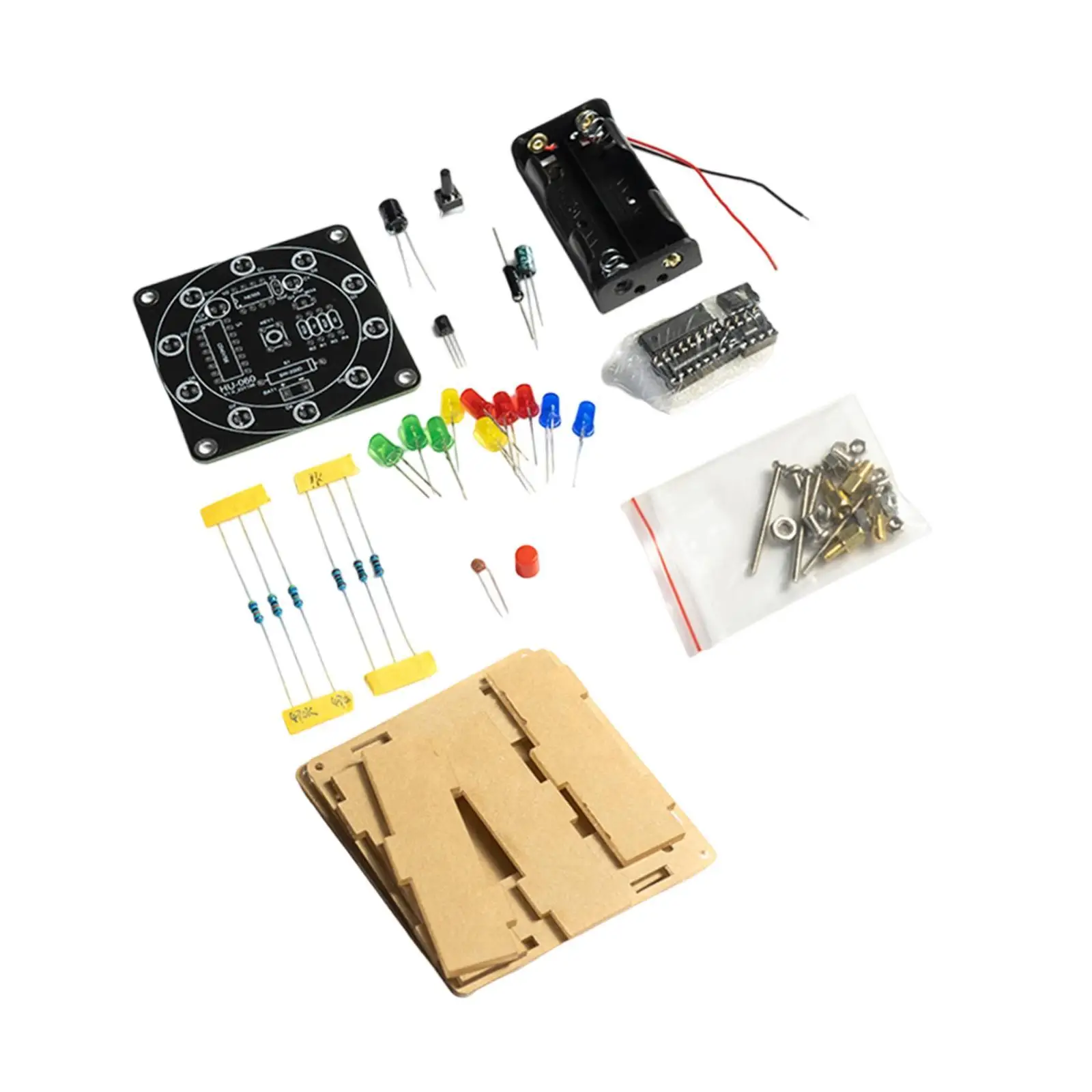Square Lucky Turntable DIY Kit Rotary Fortune Electronic Component Board for Adult Beginner Projects
