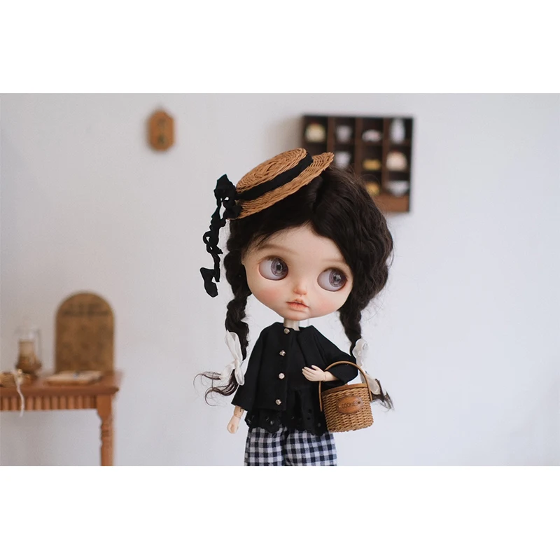 YESTARY Blythe Doll Clothes BJD Dolls Accessorie Clothes Top Pants Coat Fashion Plaid Dolls Clothe Blythe Doll Clothes Girl Gift