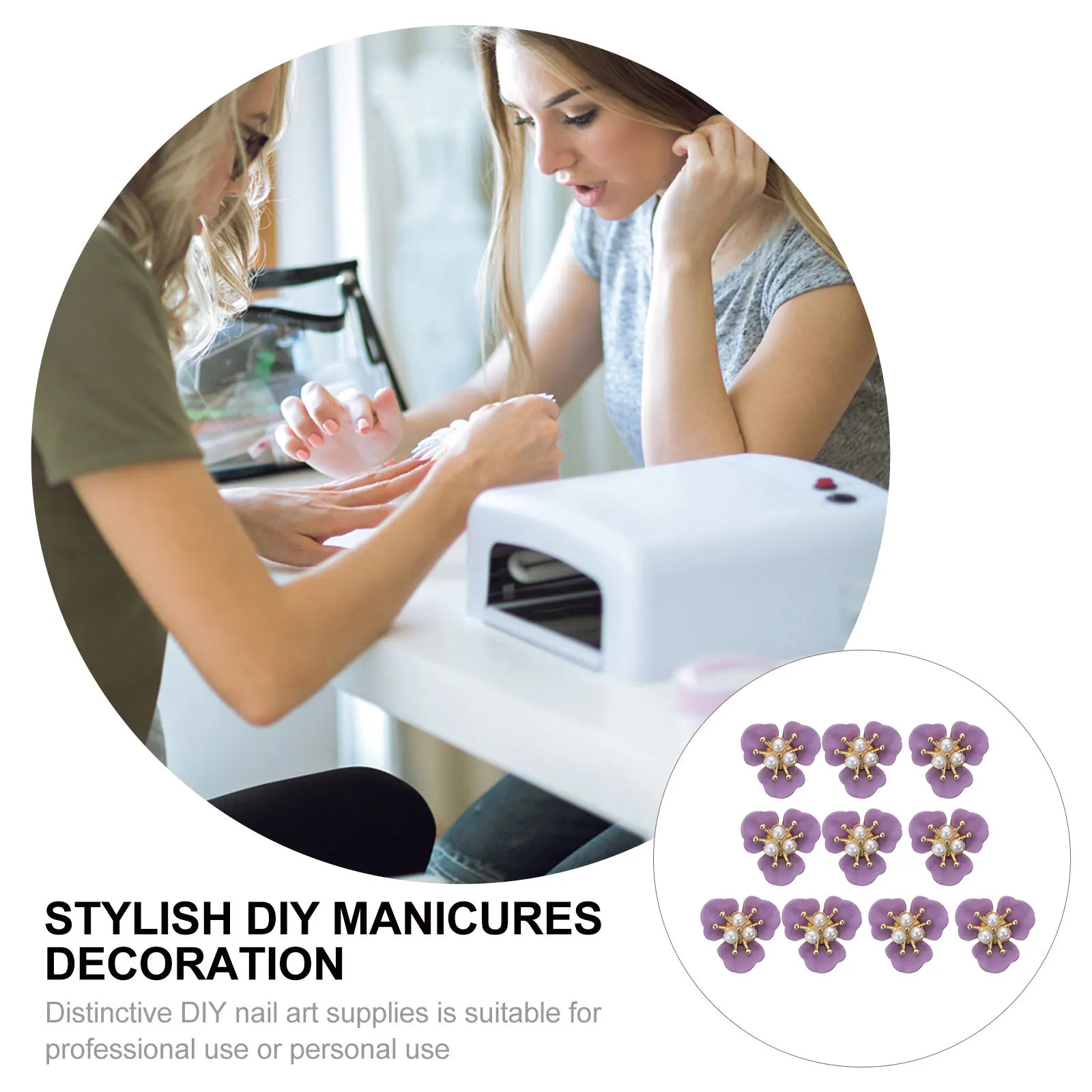 Décoration de perles de fleurs pour ongles, 10 pièces, bijoux de manucure à faire soi-même, fournitures élégantes pour dames et femmes, fourniture de Nail Art à faire soi-même