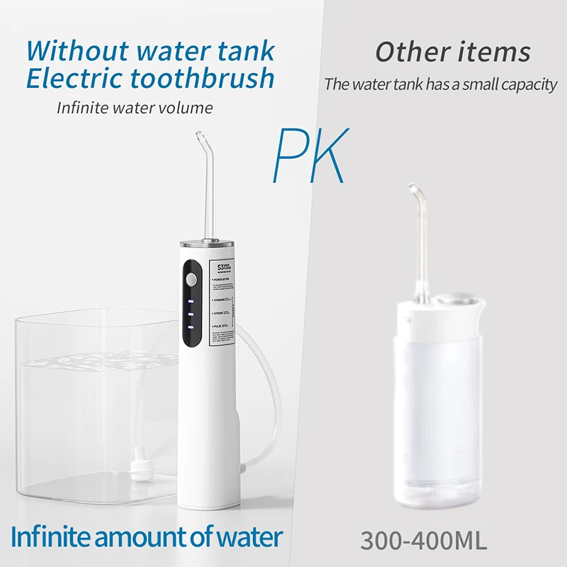 Portable Rechargeable Electric Toothbrush Water Flosser - Dental Oral Cleaner Waterproof Teeth Cleaning Device