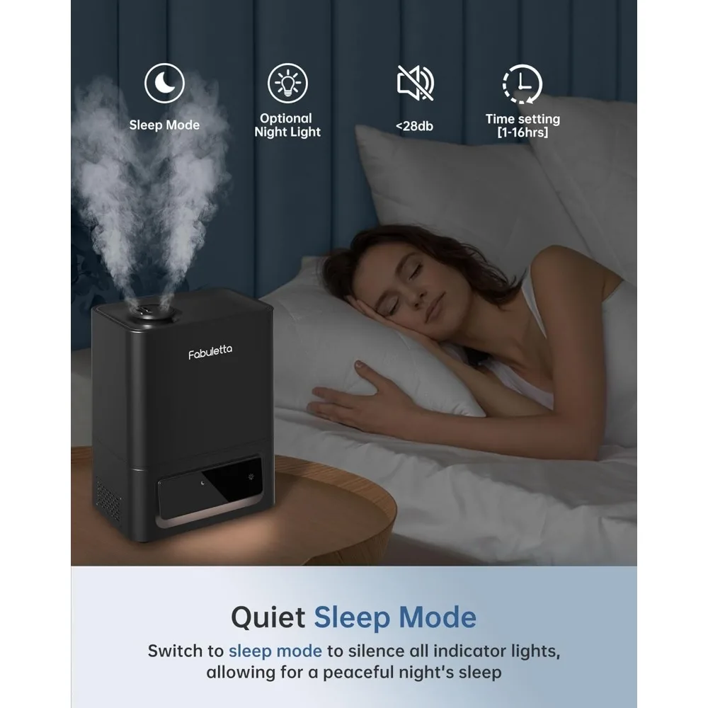 Humidifier untuk kamar tidur ruangan besar, pelembap udara Isi atas 6L dengan Remote Control, 3 tingkat kabut, penyebar minyak esensial,