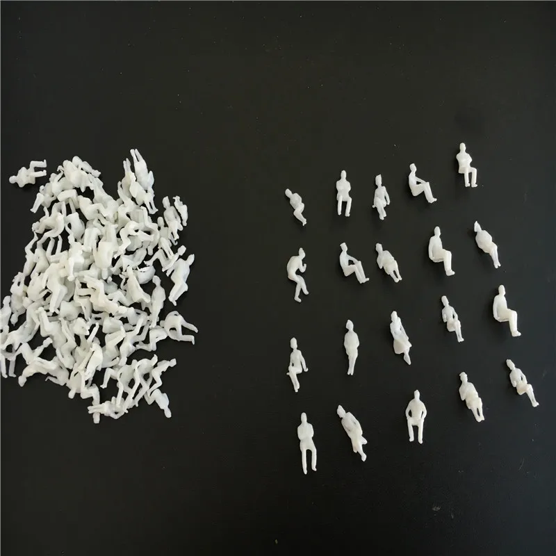 100Pcs/Lot Unpainted ABS Miniature People Figures 1:100 1:150 1:200 Scale Human Model for Railway Train Layout, Architecture